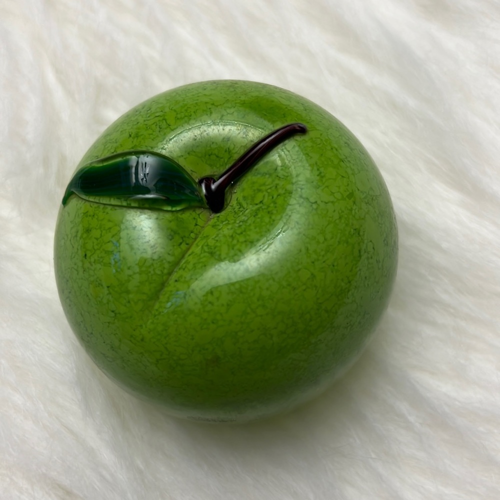 Vintage Hand Blown Apple Glass by Zellique, Joe Morel Studio, 1995